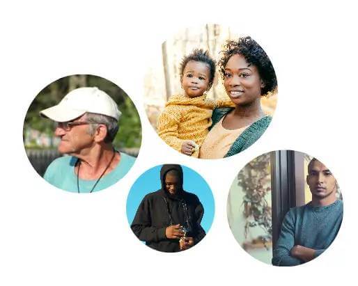 Collage of diverse individuals representing addiction recovery success stories and supportive behavioral health programs.